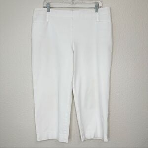 Talbots Heritage White Pull On Cropped Pants, Size 16